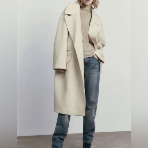 FIRM PRICE Zara cream coat - Picture 2 of 4